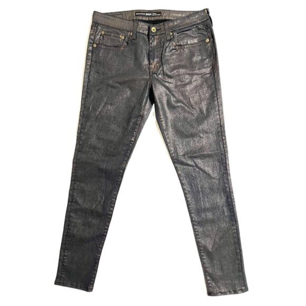 Big Star Envy Skinny Jeans Black with Gold Shimmer Cigarette Leg SZ 29 New